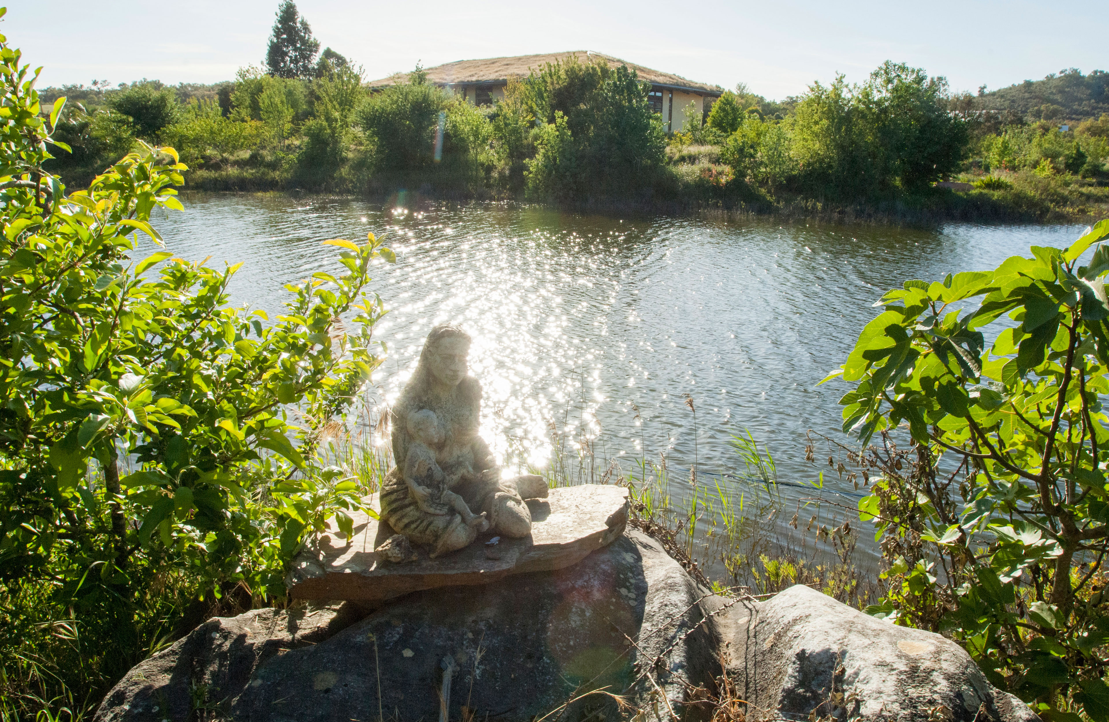 Goddess Sculpture at the Lake